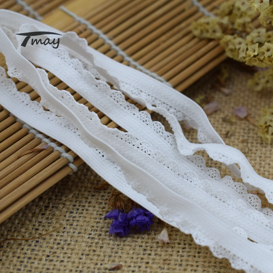 Эластичная лента для волос #1559 кремовые белые кружевные с оборками пачка повязки