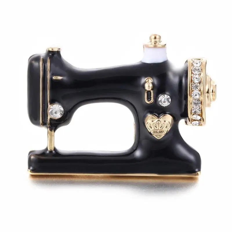 3 Pcs Creative Brooch Alloy Sewing Machine Pattern Rhinestone Decor Drip Oil Breastpin Funny Badge for Women Ladies Party | Украшения и