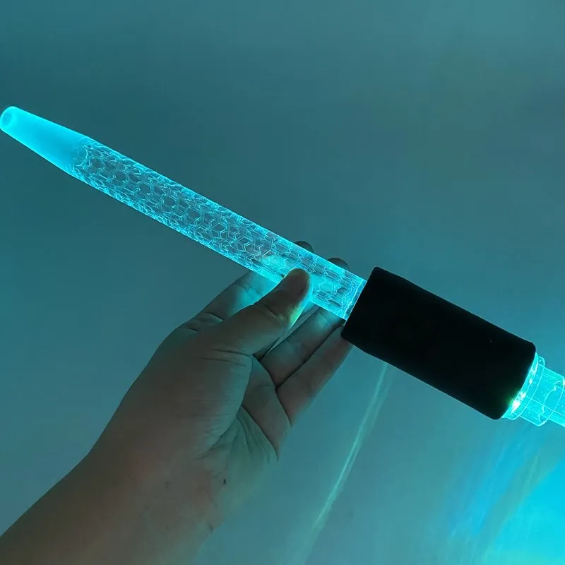 Акриловый мундштук для кальяна со светодиодсветильник кой любой силиконовый