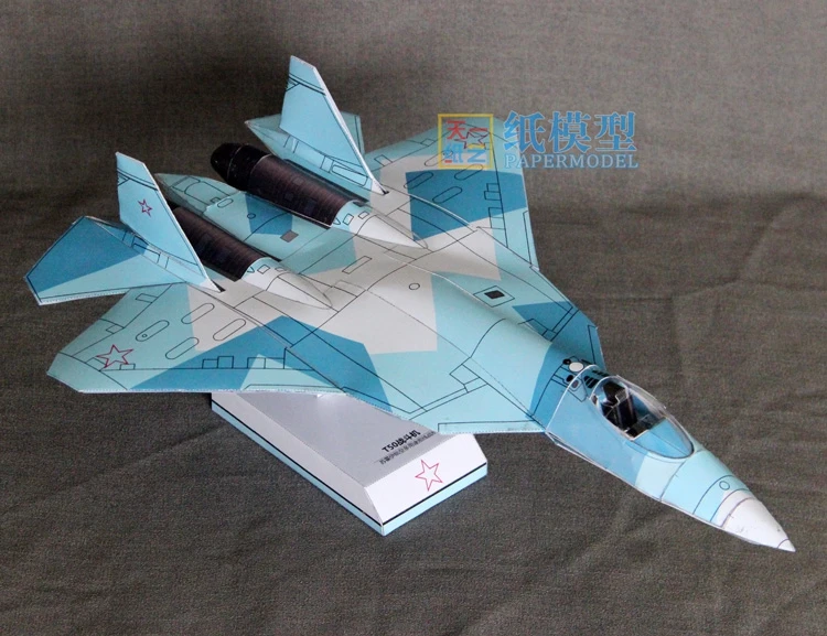 Русский T50 Stealth Fighter Бумажная модель пазл ручной работы авиационная Военная