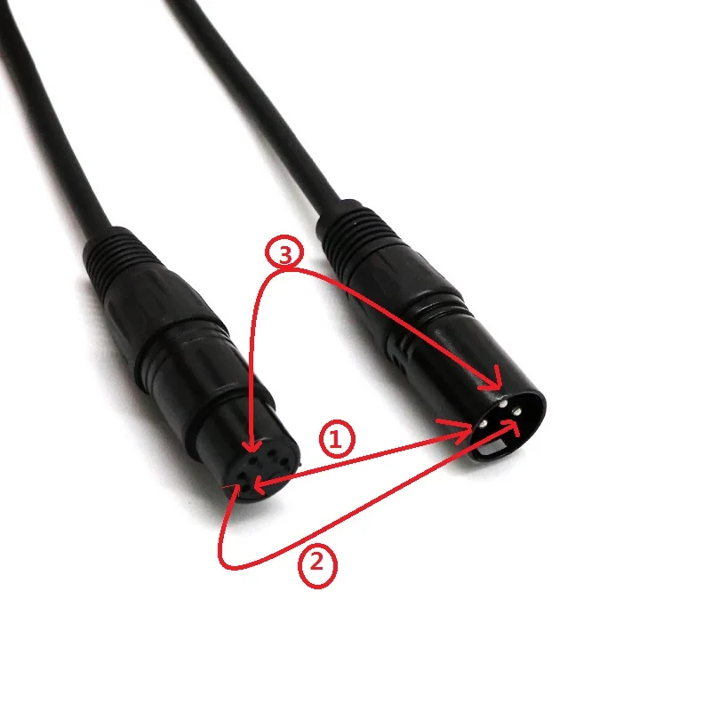 XLR 5-контактный штекер-3-контактный гнездо и 3-контактный штекер-5-контактный