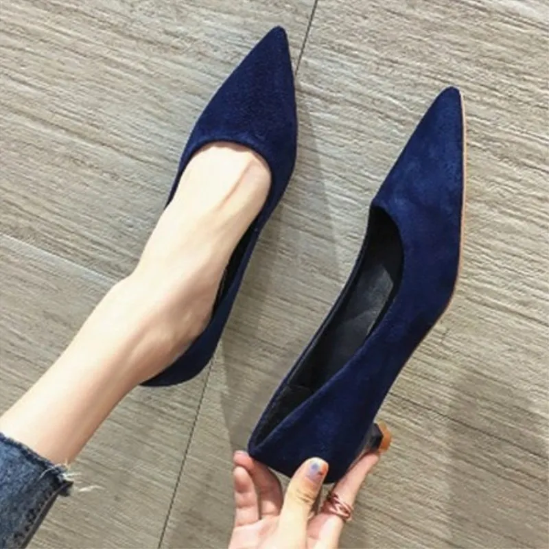 Женские туфли-лодочки SLHJC на низком каблуке 3 см без застежки заостренный носок