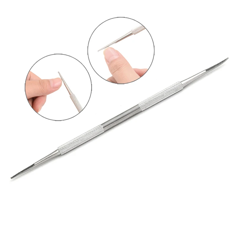 Пилочка для ногтей из нержавеющей стали двусторонняя пилка педикюра атласная