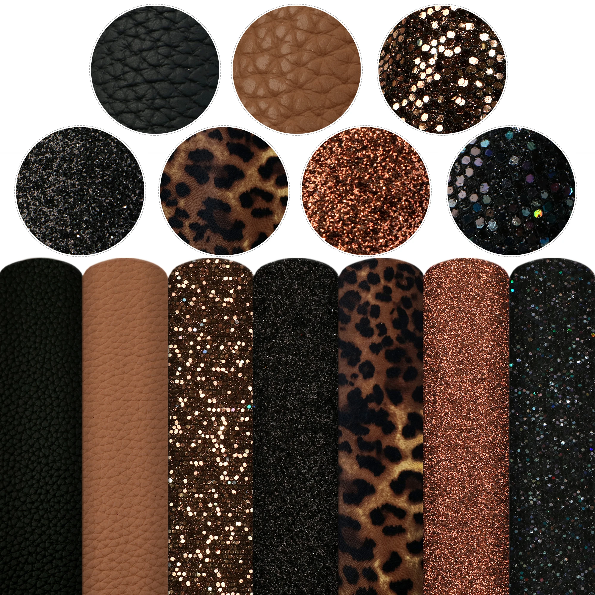 

20*33cm Sequins Paillette Faux Synthetic Leather Fabric Set For Bows Leather Sheets Crafts DIY Handmade Material,1Yc15239