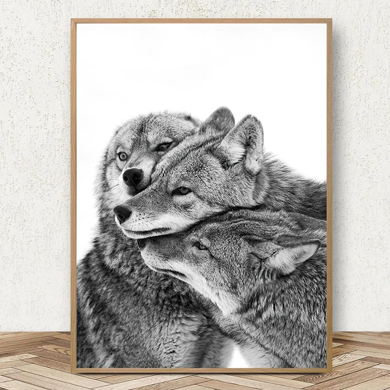 

Wild Animals Wolf Posters and Prints Black and White Wall Art Canvas Painting Modular Pictures for Living Room Home Decor