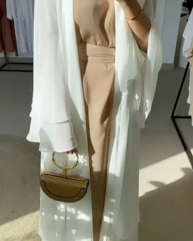 

Solid Open Abaya Kimono Dubai Turkey Kaftan Muslim Cardigan Abayas Dresses For Women Casual Robe Femme Caftan Islam Clothing