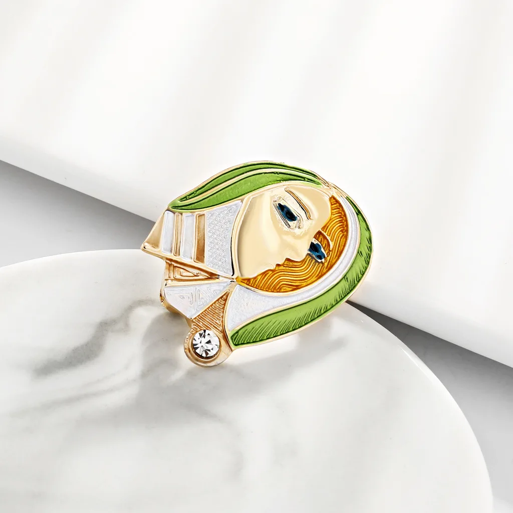 Женская Брошь с эмалью 3 лица|Броши| |