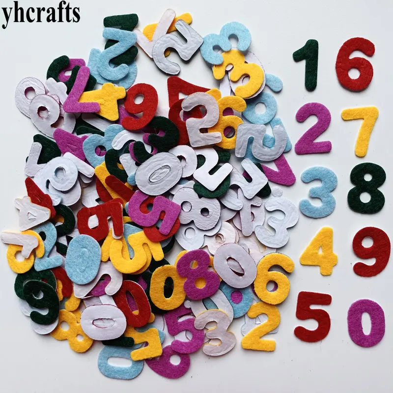 150PCS/LOT.0-9 numbers felt stickers Teach your own Self learning Kindergarten crafts ornament Early educational toys | Дом и сад
