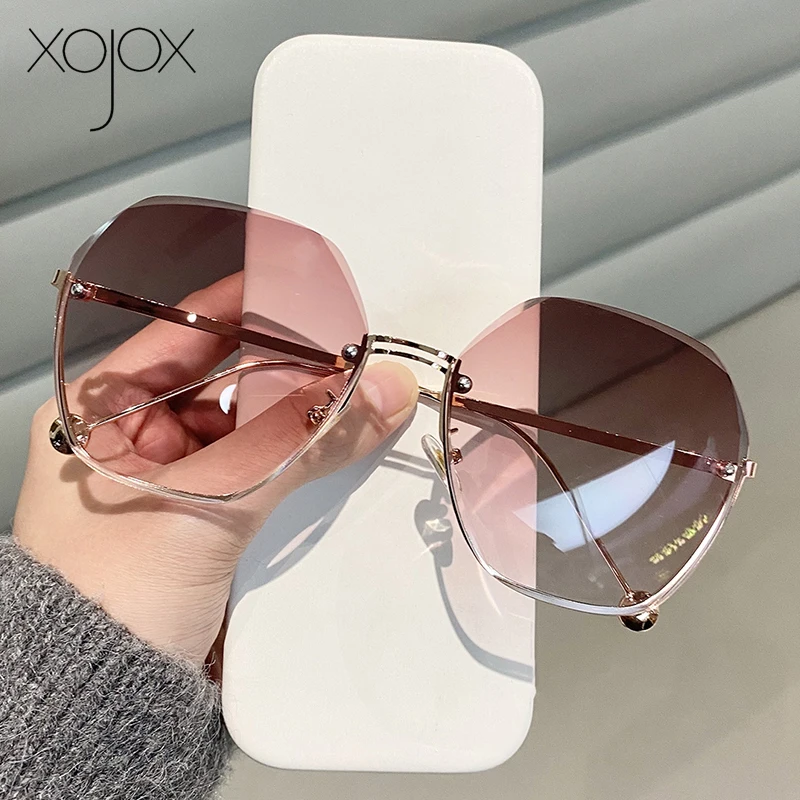 

XojoX Luxury Rimless Sunglasses Women Men Fashion Gradient Sun Glasses Irregular Vintage Goggles Brand Design Eyeglasses