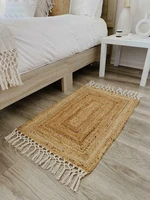 rug 100 natural jute rug braided bedroom decor runner rug carpet rustic look handmade rugs room decoration