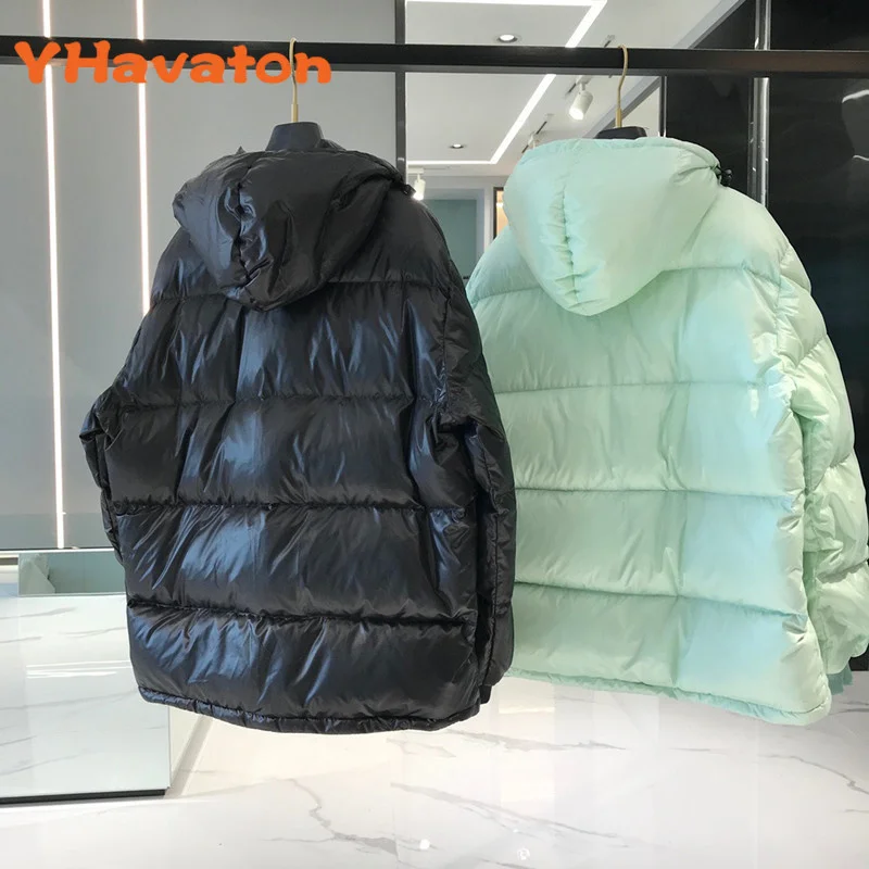 Высококачественные зимние женские короткие парки 90% пуховое пальто на белом