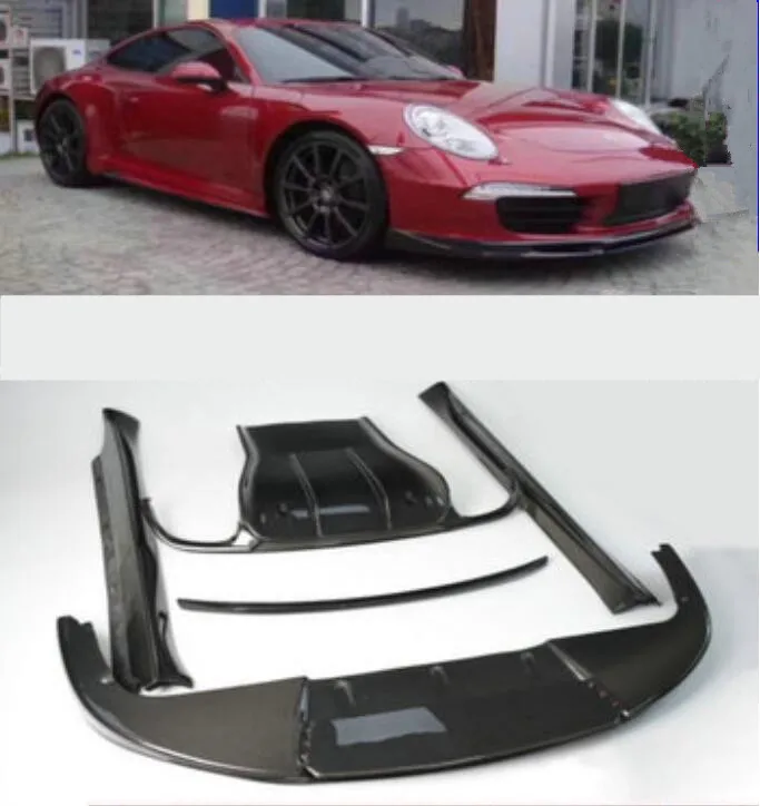 911 настоящий спойлер из углеродного волокна для передней юбки заднего вида Porsche 991