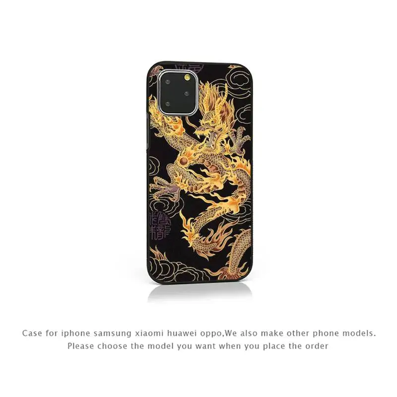 

Chinese style Dragon pattern art Phone Case for iPhone 7 8 11 12 Pro X XS Max XR Samsung A S 10 20 50 Plus pro funda