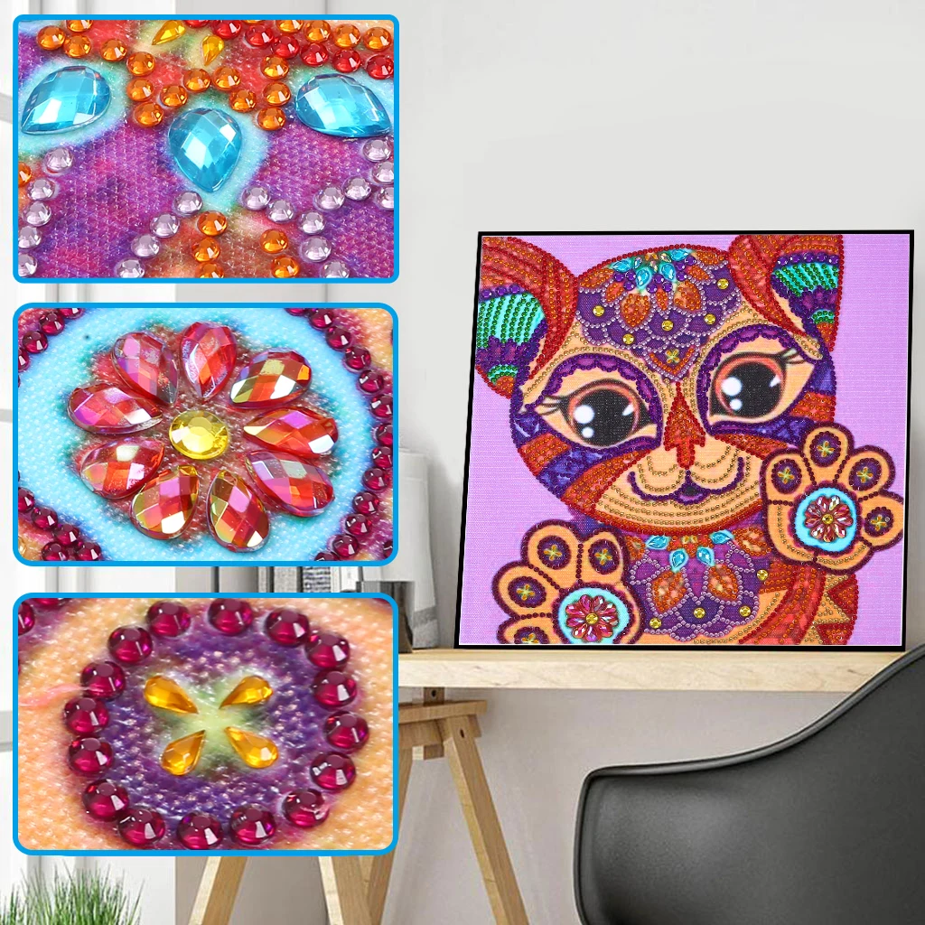 Алмазная живопись особой формы CuteTiger 5D, алмазная вышивка «сделай сам», мозаика с изображением животных, большой глаз Стразы, хрустальное Подарочное украшение Алмазная живопись особой формы CuteTiger 5D, алмазная вышивка «сделай сам», мозаика с изображением животных, большой глаз Стразы, хрустальное Подарочное украшение