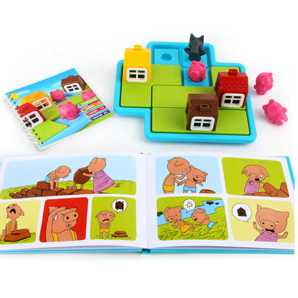 Детские Смарт настольные игры три маленьких поросенка 48 вызов с решением IQ