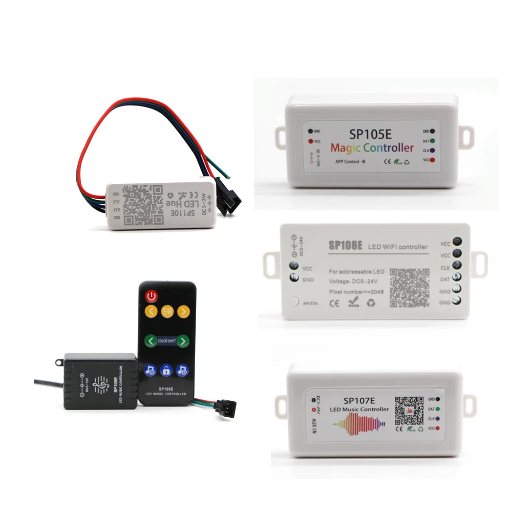 SP105E SP106E SP107E SP108E Bluetooth Wi Fi пульта дистанционного управления для WS2801 WS2811 WS2812B SK6812 Magic