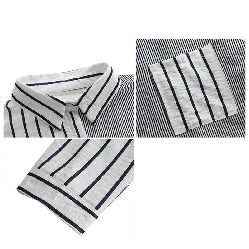 GGRIGHT 2021 Striped Casual Pockets Long Sleeve Shirt Women Cotton Blouse Ladies Clothes Button Womens Tops Chemisier Femme | Женская