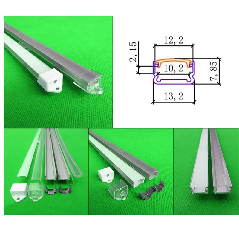 Алюминиевый профиль для светодиодной ленты 10 40 шт. 1 м дюймов молочная/прозрачная