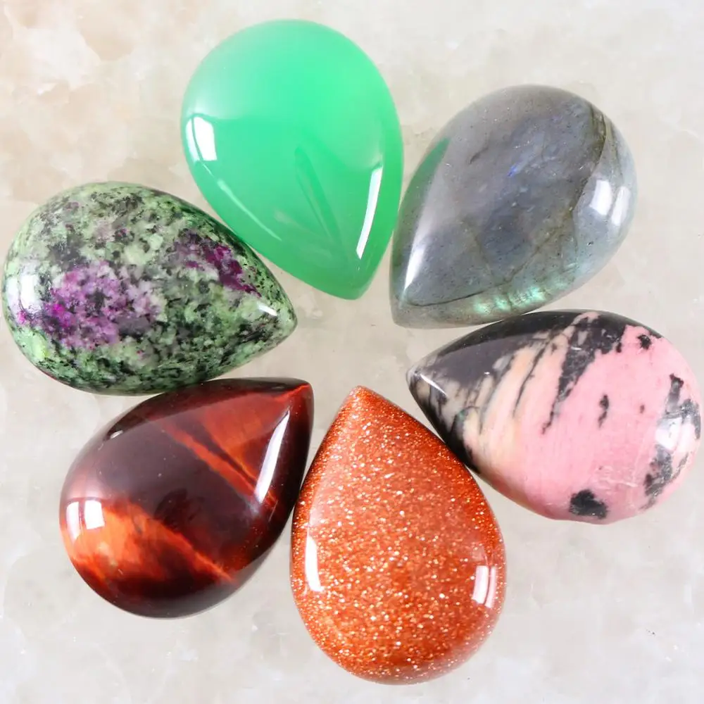 5 шт. кабошон кабина натуральный камень без просверленного отверстия капля воды