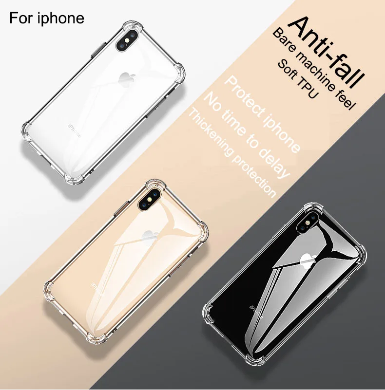Мягкий ударопрочный силиконовый чехол из ТПУ для Iphone X XS Max 8 7 6 6S Plus 5 5S 5SE защитный