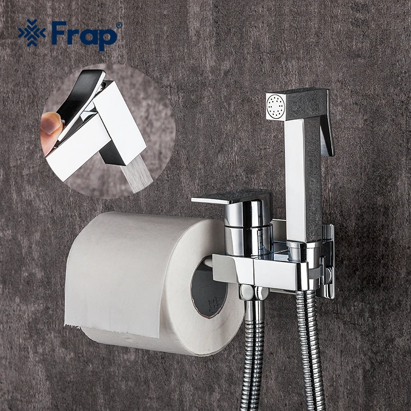 

Frap Bidet Faucet Brass Shower Tap Washer Mixer Cold Hot Water Mixer Crane Square Shower Sprayer Head Taps Toilet Faucets F7512
