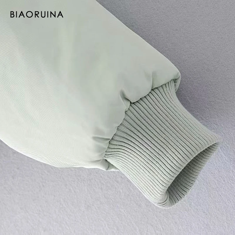 

BIAORUINA Women's 2020 Autumn Winter Stand-up Collar Elegant All-match Reversible Short Jacket Coat Casual Warm Thick Parkas