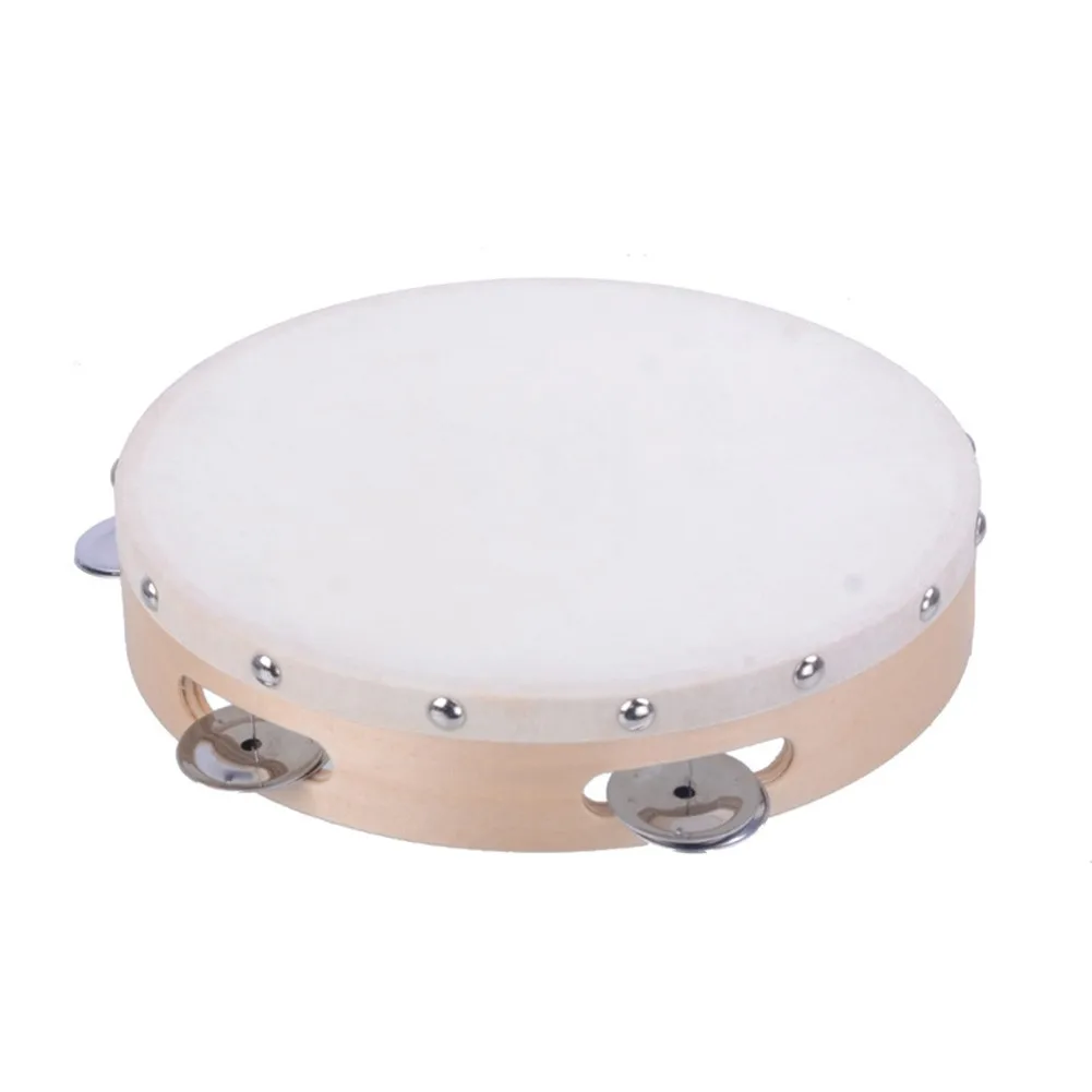 

Jingles Tambourine Metal Musical Percussion Tambourine Wood Bell Duable
