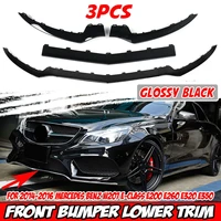 black 3x car front bumper lip splitter diffuser spoiler protector cover for mercedes for benz w207 e class e200 e350 2014 2016