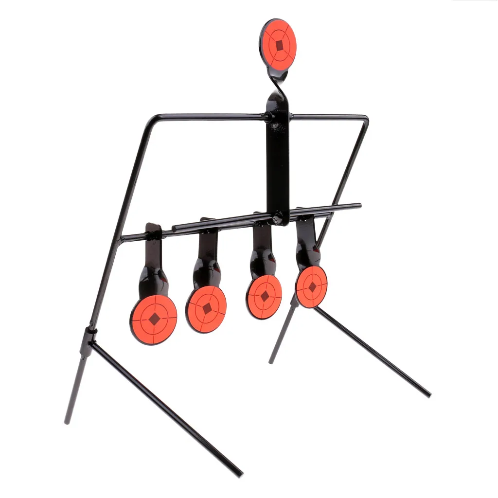 

5 Targets Self Resetting Shooting Target Metal Target Stand Set
