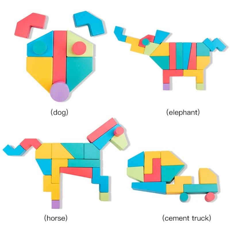 

Wooden Building Blocks 21 Card Guide For Fun Kids Q6PD