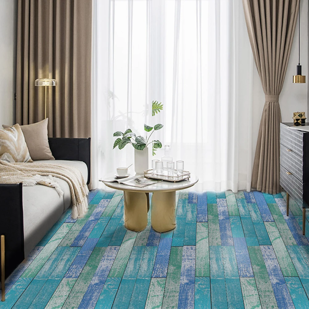 1 шт. имитация серого и зеленого дерева зерна шаблон пол стикер DIY самоклеющиеся