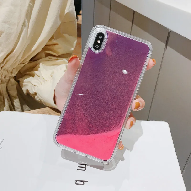 Luminous Neon Sand Case For Huawei P20 lite P30 pro Mate 20 Glow In The Dark Liquid Glitter Quicksand Phone Cover Capa |