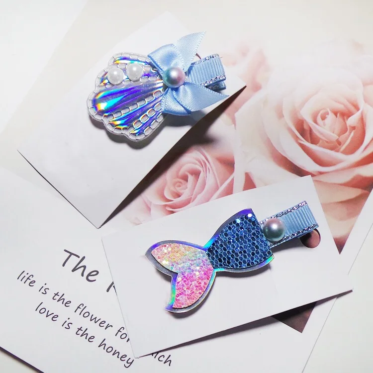 

Disney Mermaid Hair Clip Mermaid Tail Shell Girl Duckbill Clip Fashion Pair Clip Side Clip Cute Cartoon Hair Clip Headwear