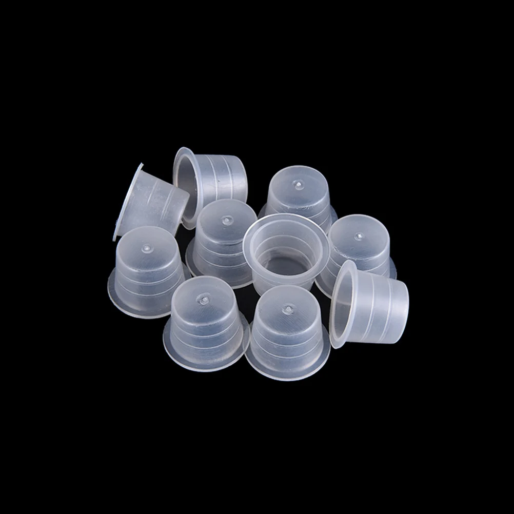 

16/19mm Disposable Microblading Steady Plastic Tattoo Ink Cups 2 sizes Permanent Makeup Pigment Clear Holder Container Cap