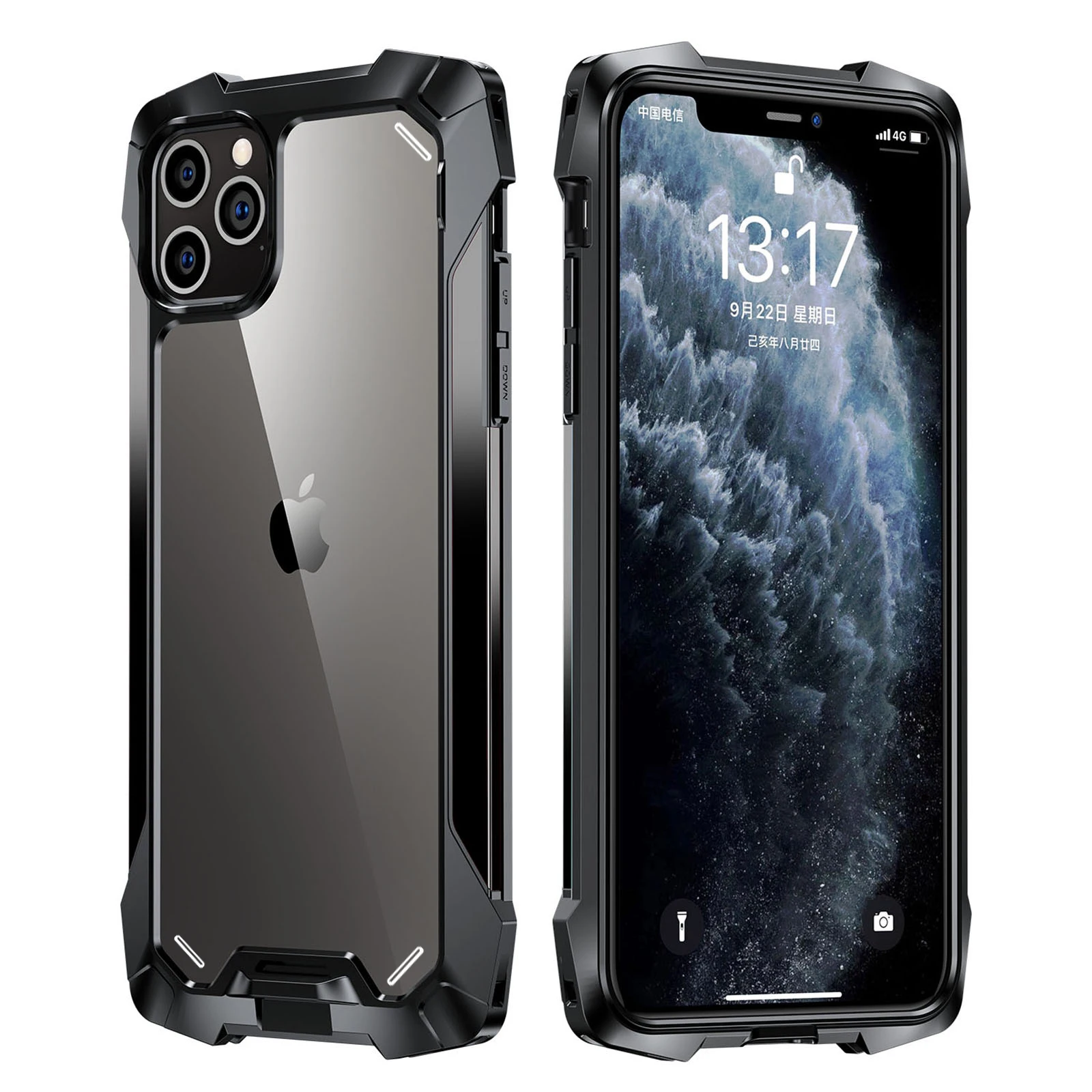 

Luxury Shockproof Metal Phone Case with Air Bag for iPhone 11 12 Mini Pro Max X XR XS Max 8 7 Plus Shell Cover