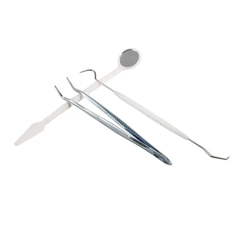 

3 Pcs Professional Tool Kit Tweezers Probe Pick Set Mouth Mirror Steel Tool Kit Instrument