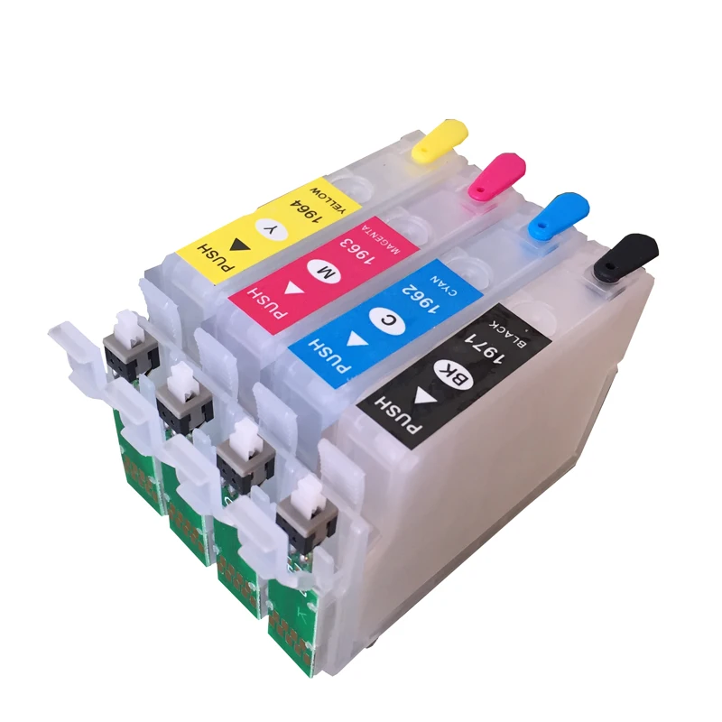 

For Epson T1971 T1962 T1963 T1964 Refillable Ink Cartridge With ARC Chip Refill Cartridge For Epson XP401 XP201 XP204 Printers
