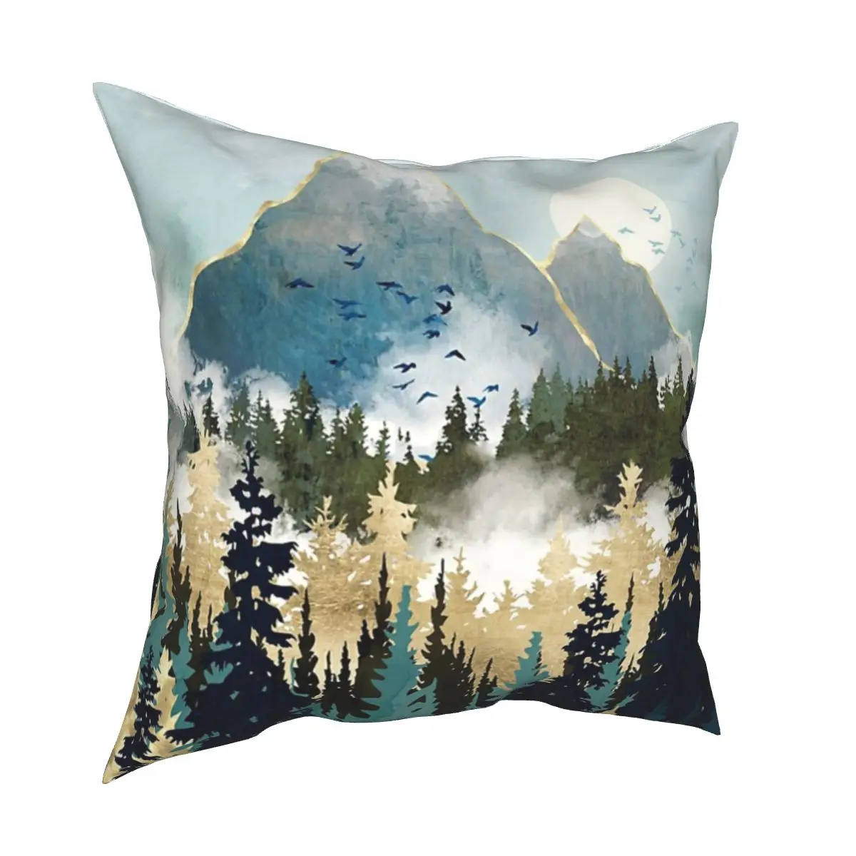 

Misty Pines Pillowcase Printing Polyester Cushion Cover Decorations Pillow Case Cover Bed Zipper 45X45cm Pillowcover Home Decor