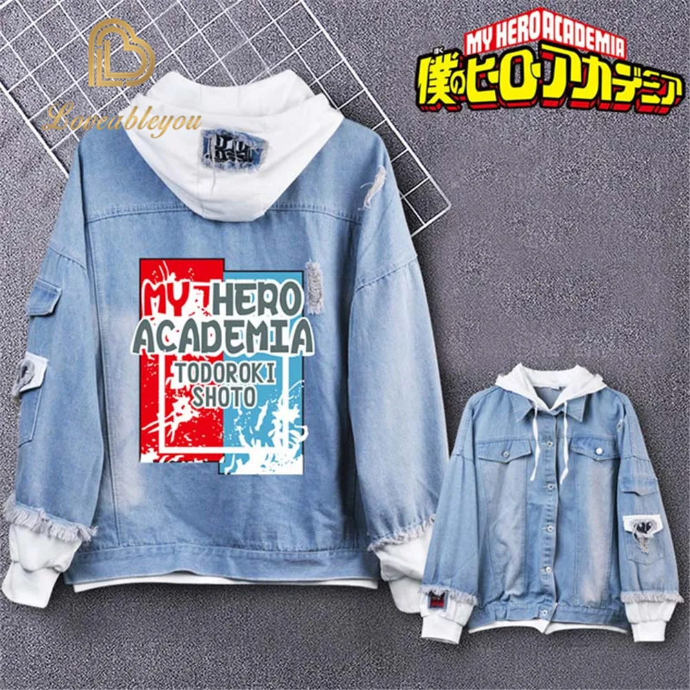 My Hero Academy Midoriya шото Тодороки, толстовки для косплея, костюмы для мужчин и женщин, джинсовая куртка на молнии, Повседневная Толстовка, пальто, Топ