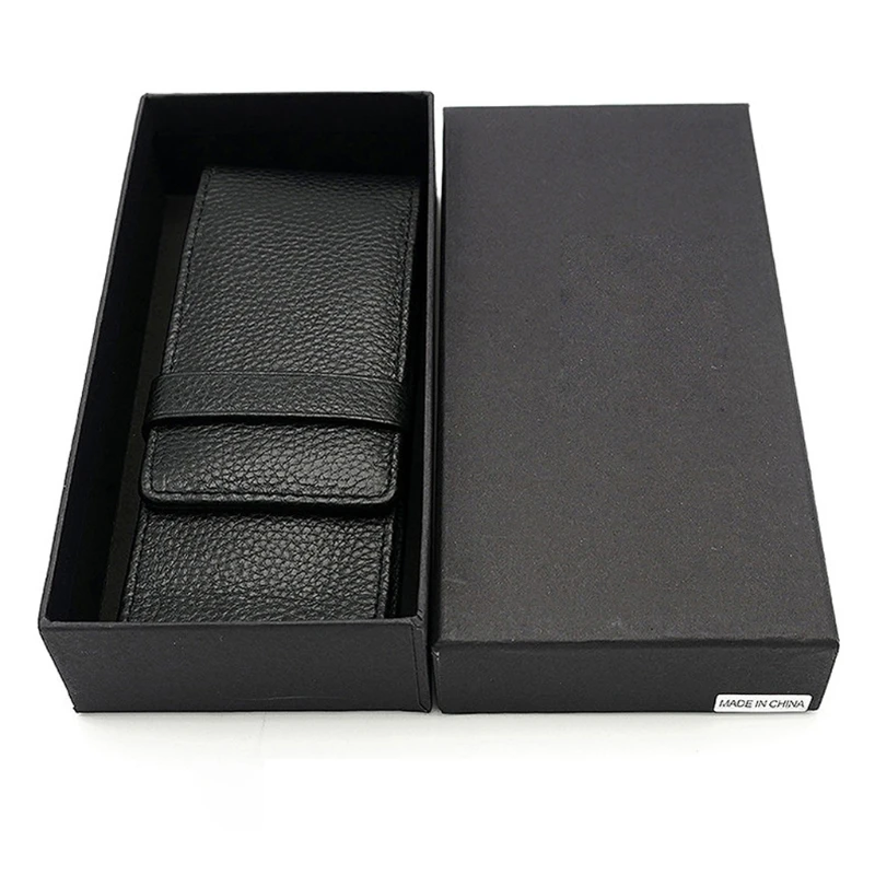 

T3EE Leather Fountain Pen Case for 3 Pens Pouch Separate Slot Organizer Carrying Case Pencil Bag Office Accessories