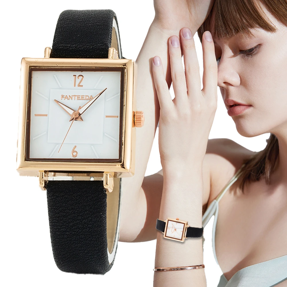 

Simple Square Watches Women Fashion Casual Vintage Leather Female Quartz Clock Retro Ladies Wristwatches Zegarek Damski Gift