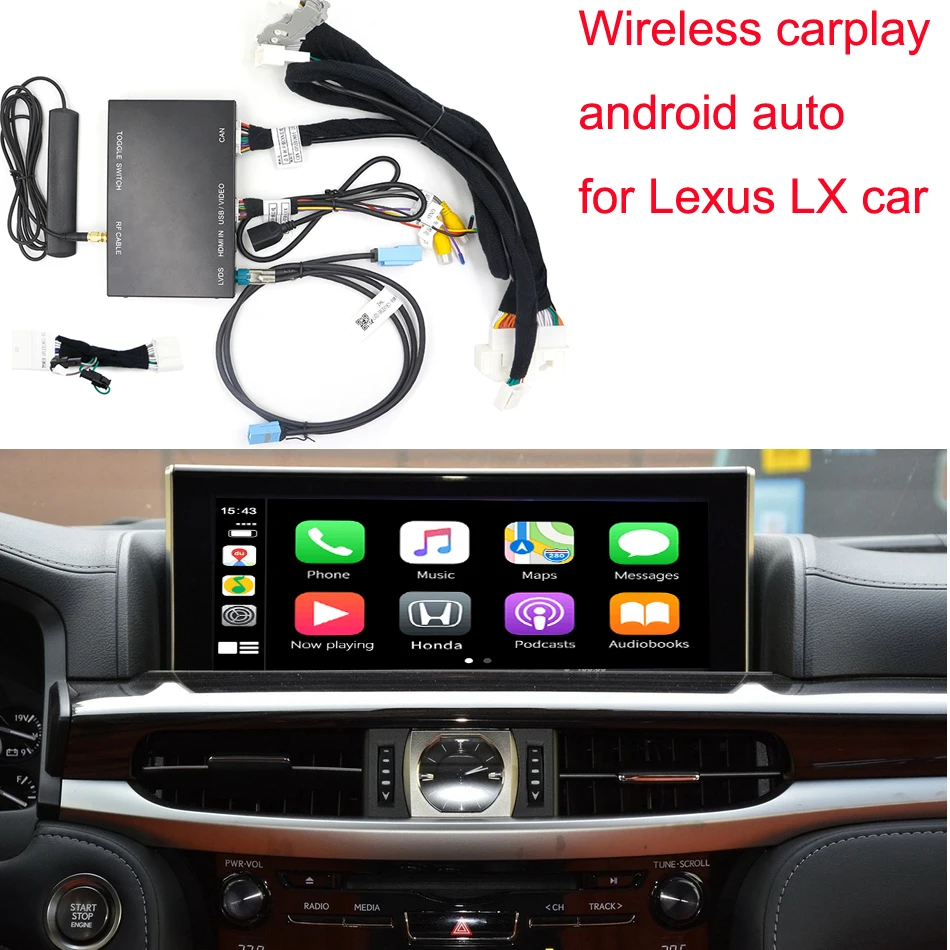 

Беспроводной Carplay для Lexus LX LX570 2014-2020 Android Auto Airplay AutoLink Car Play интерфейс