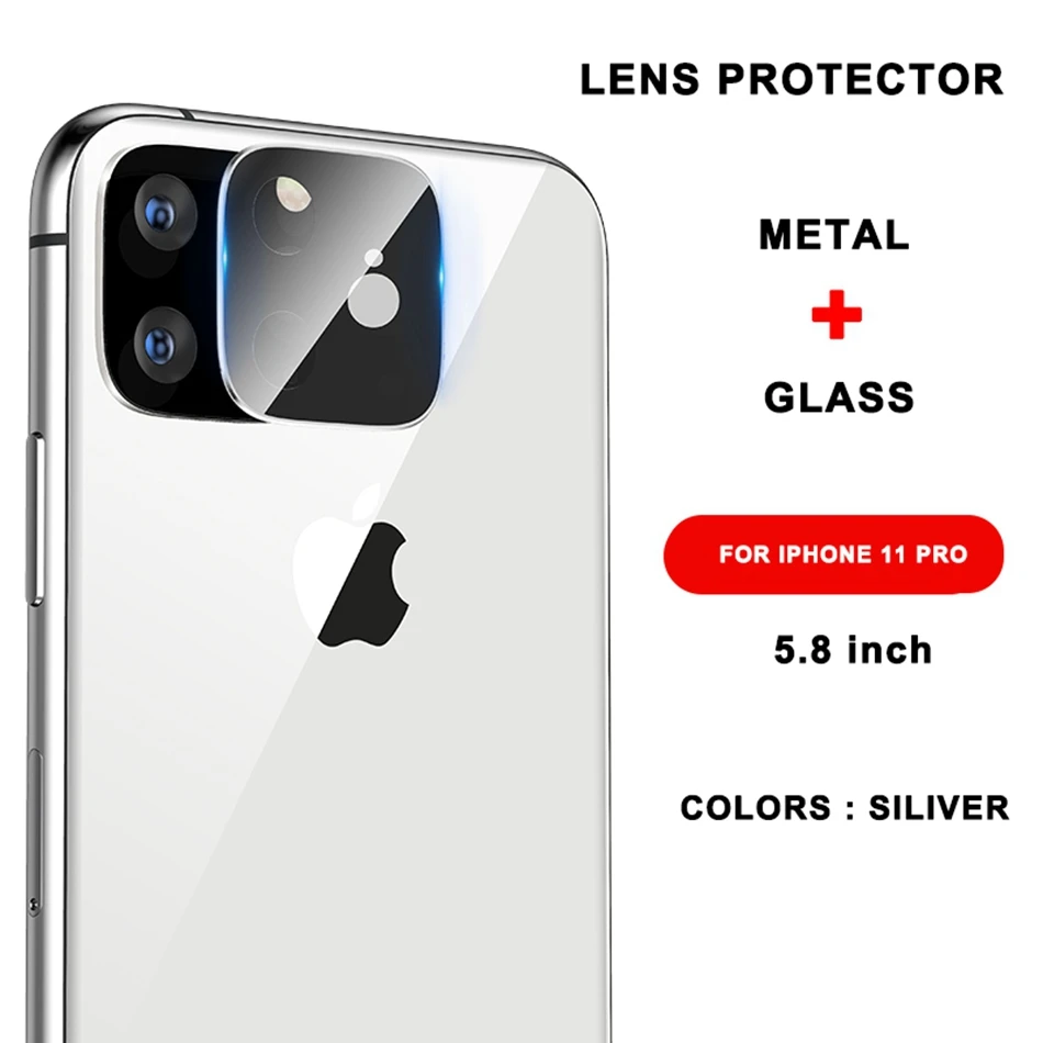 IP 11Pro Siliver Закаленное стекло для iPhone 11 Pro X XS Max стеклянный объектив камеры протектор экрана для Apple iPhone11 Pro Max Защитная стеклянная пленка - Цвет: IP 11Pro Siliver