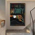 Картина на холсте время это деньги настенное искусство песочные часы картина успех плакат для гостиной украшение офиса кабинета Декор