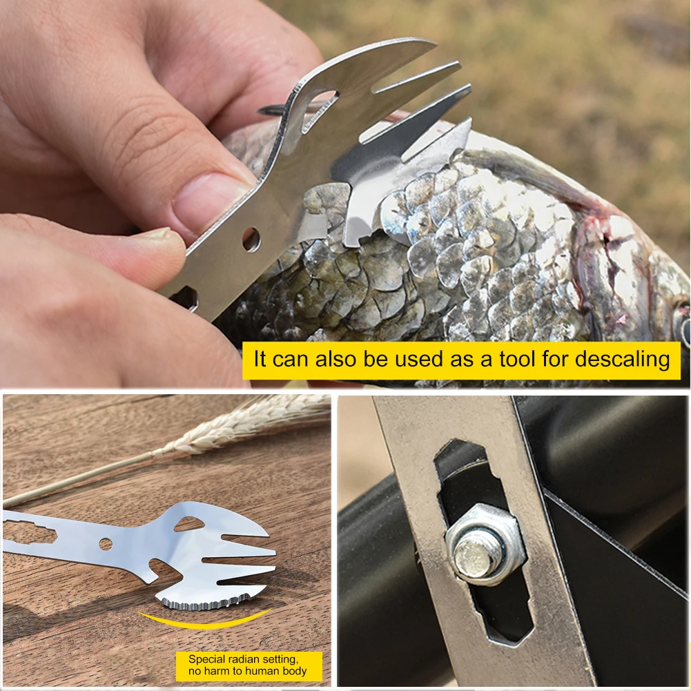 5 в 1 многофункциональная Нержавеющая сталь Кемпинг Пеший Туризм выживания