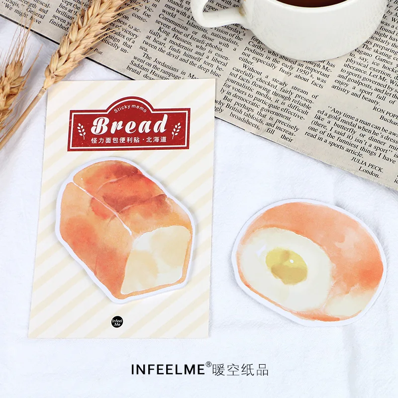 

1Set Memo Pads Sticky Notes Kawaii Fresh Bread Paper Notepad diary Scrapbooking Stickers Office School stationery Notepads