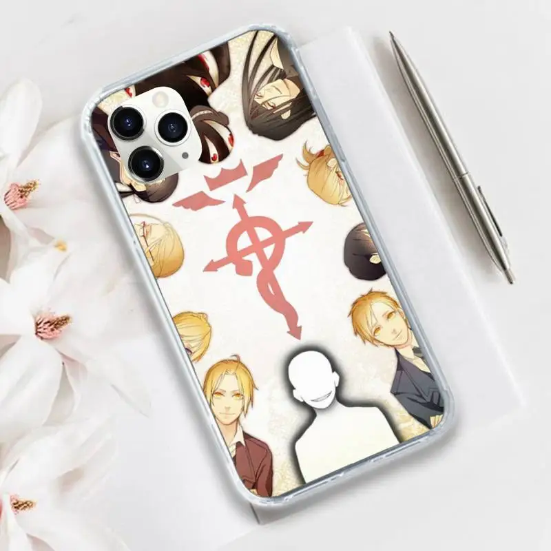 

Anime Fullmetal Alchemist Phone Case Transparent for iPhone 11 12 mini pro XS MAX 8 7 6 6S Plus X 5S SE 2020 XR