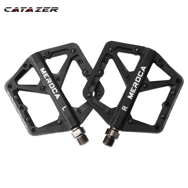 

Catazer Mountain Bike Pedal Nylon Fiber Non-Slip 9/16 Inch Bicycle Platform Flat Pedals for Road Mountain BMX MTB Pedales