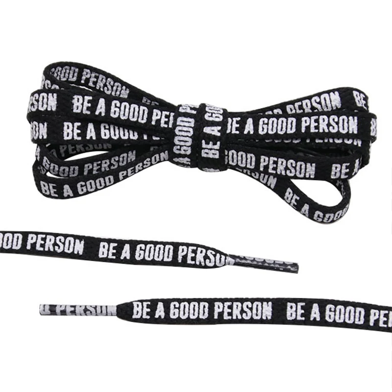 

Coolstring Mesh Braid Silk Screen Word Print 8 mm 1 Pair Shoelaces for Kid Adult Unisex Waist Hat Ropes Men Women Sneaker