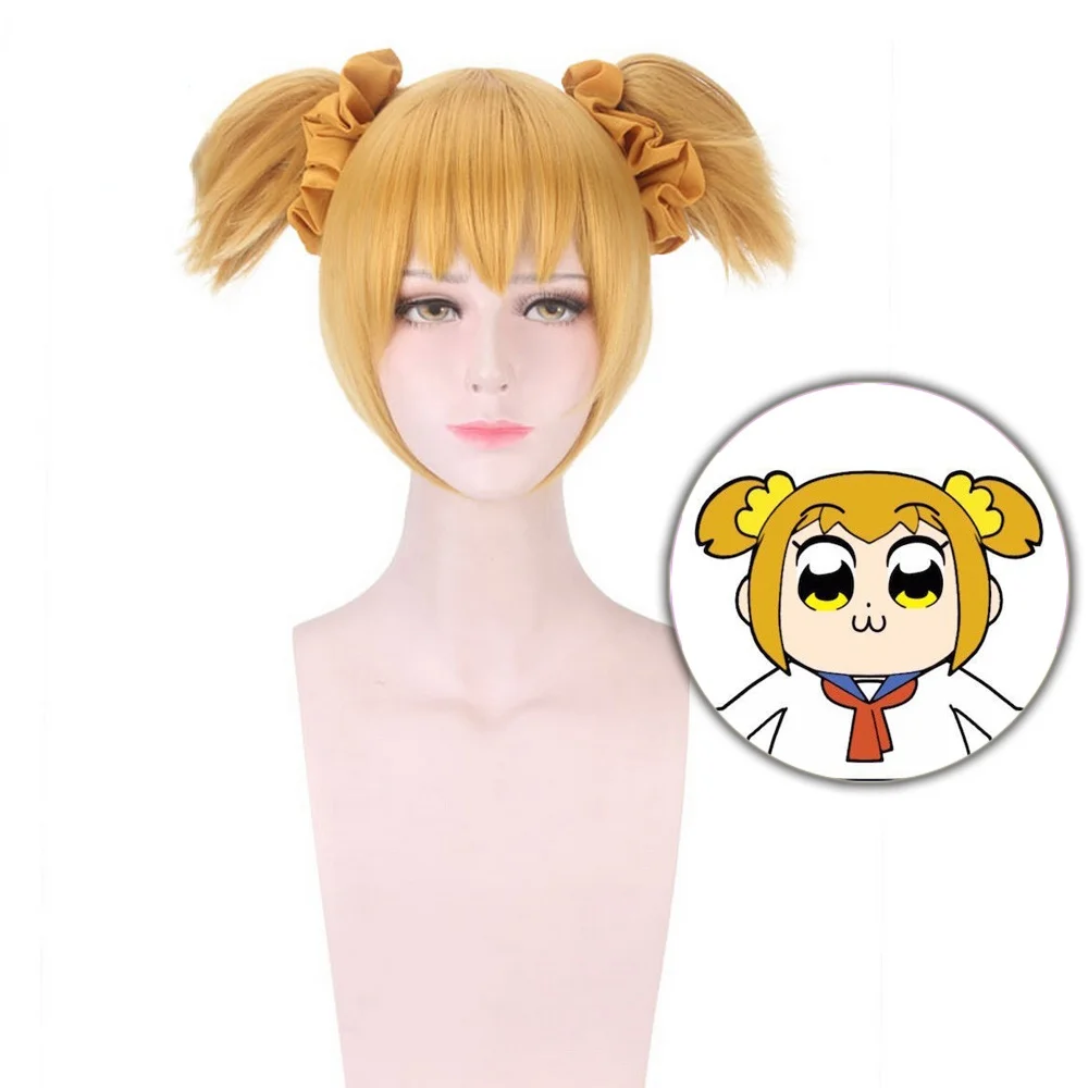 

Anime Cosplay Wig Golden Blonde Short POP TEAM EPIC Costume Play Wigs Halloween Synthetic Hair free shipping NEW High quality